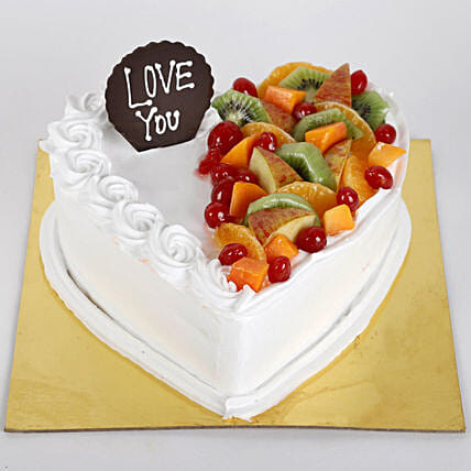 Heart Shape Vanilla Fruit Cake